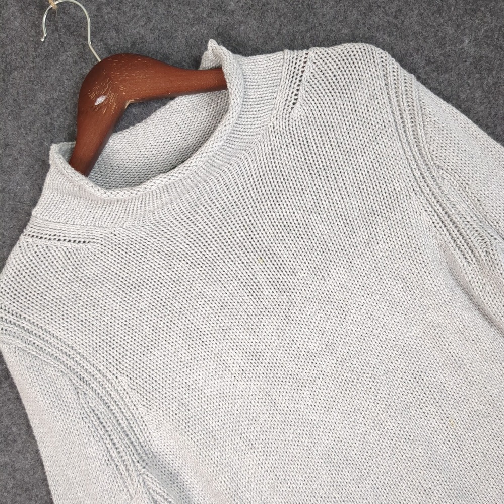 J Crew Always Heather Gray Mock Neck Knit Pullover Sweater Womens Medium M